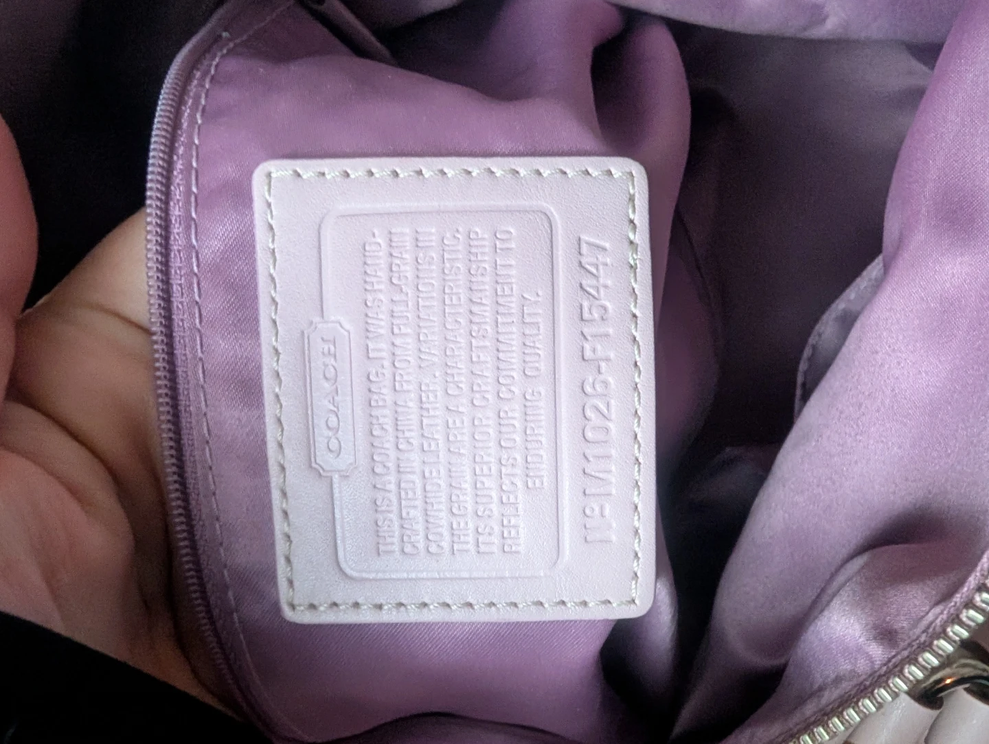 Coach light pink leather handbag
