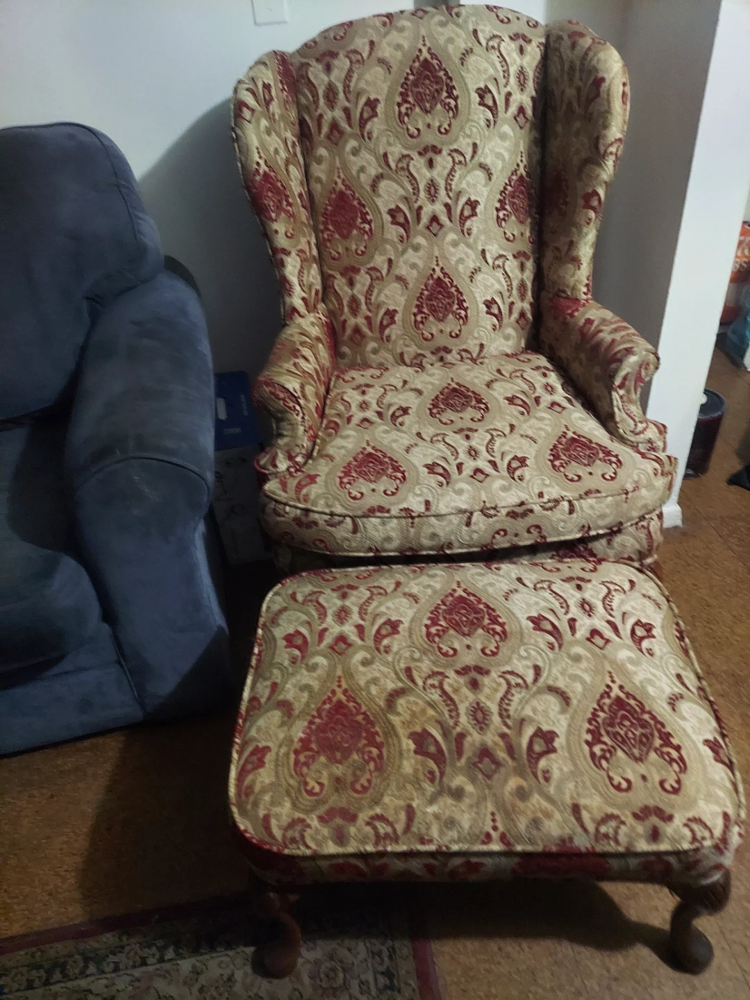 Wingback Chair and Ottoman Set - photo 2