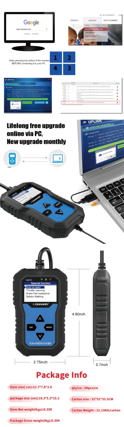 Konnwei KW350 Elite Car Diagnostic Scanner - photo 2