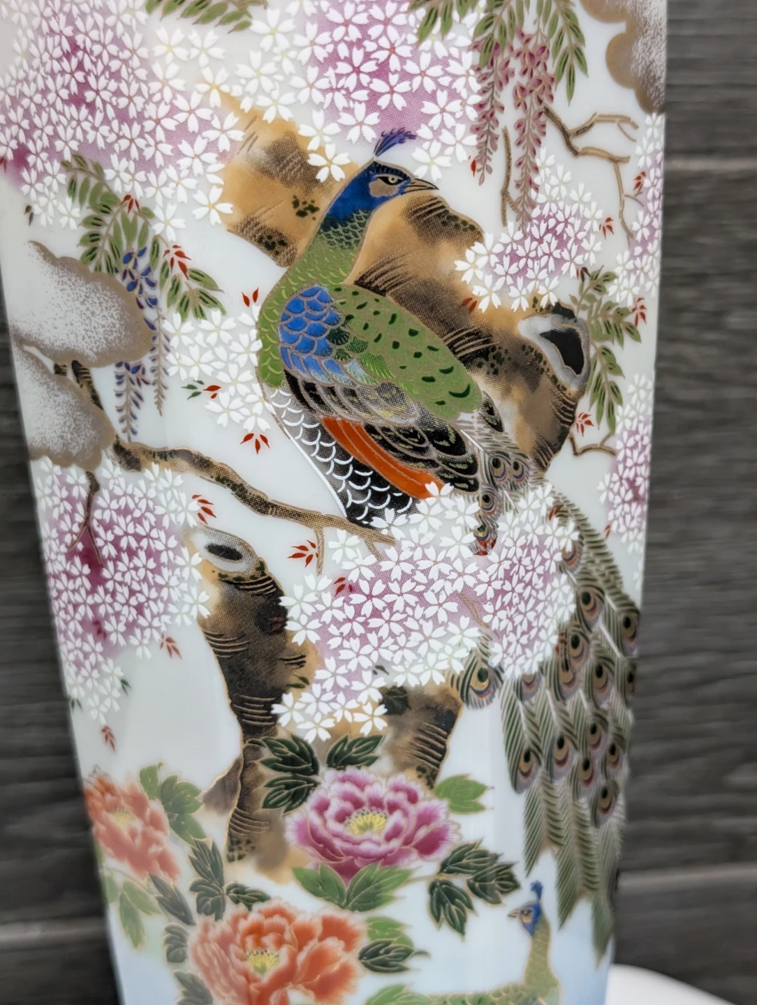 Vintage 1960's Meiho Japan Porcelain Hand Painted Vase - photo 2