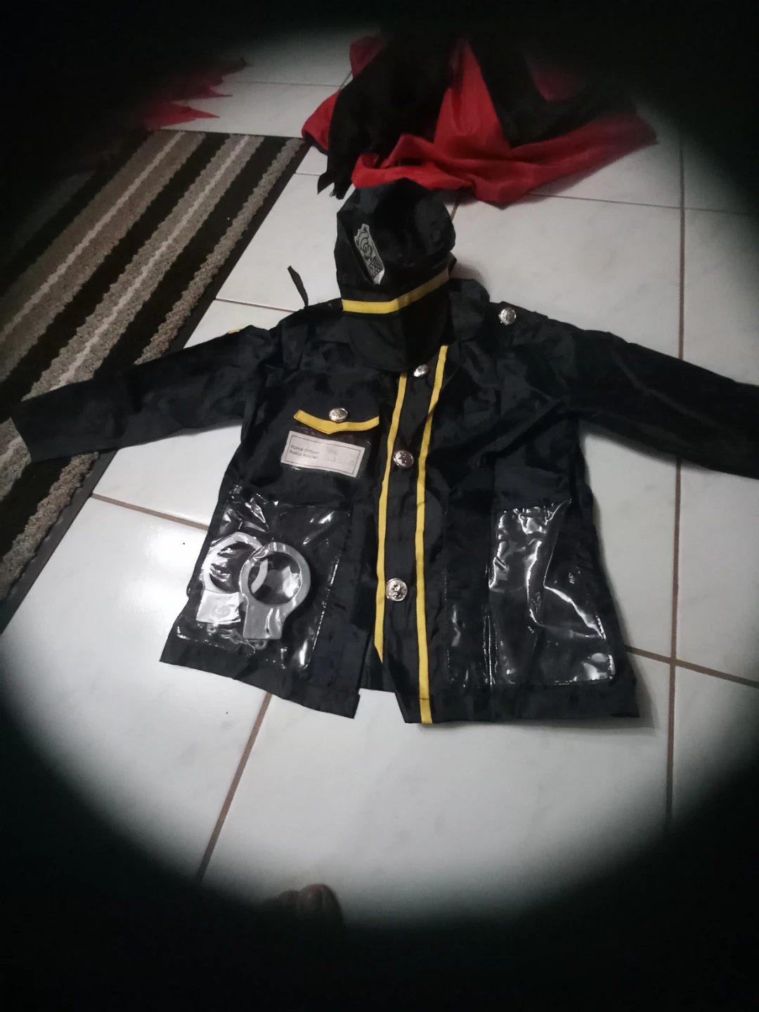 Halloween Kids Police Officer Costume with Hat and Handcuffs