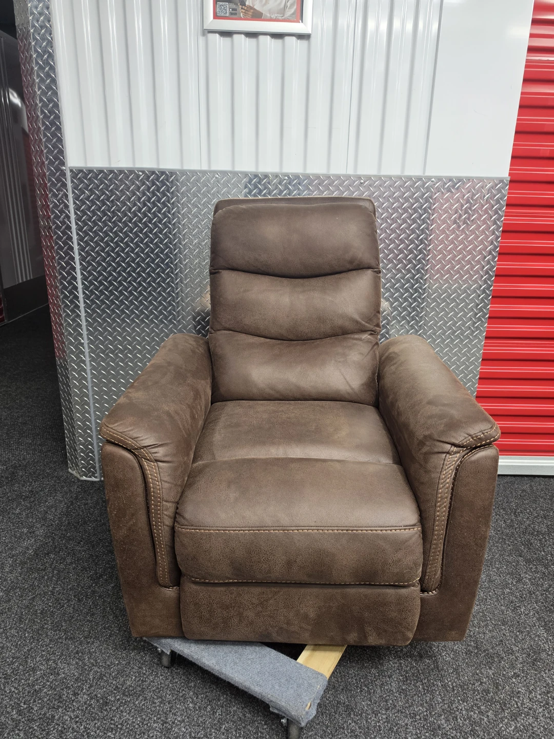 Brown Faux Leather Recliner