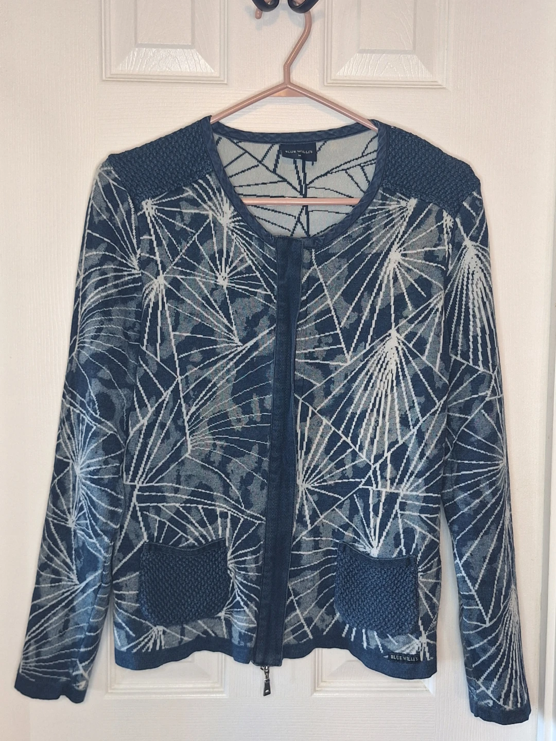 Blue Willi's patterned knit cardigan - Medium