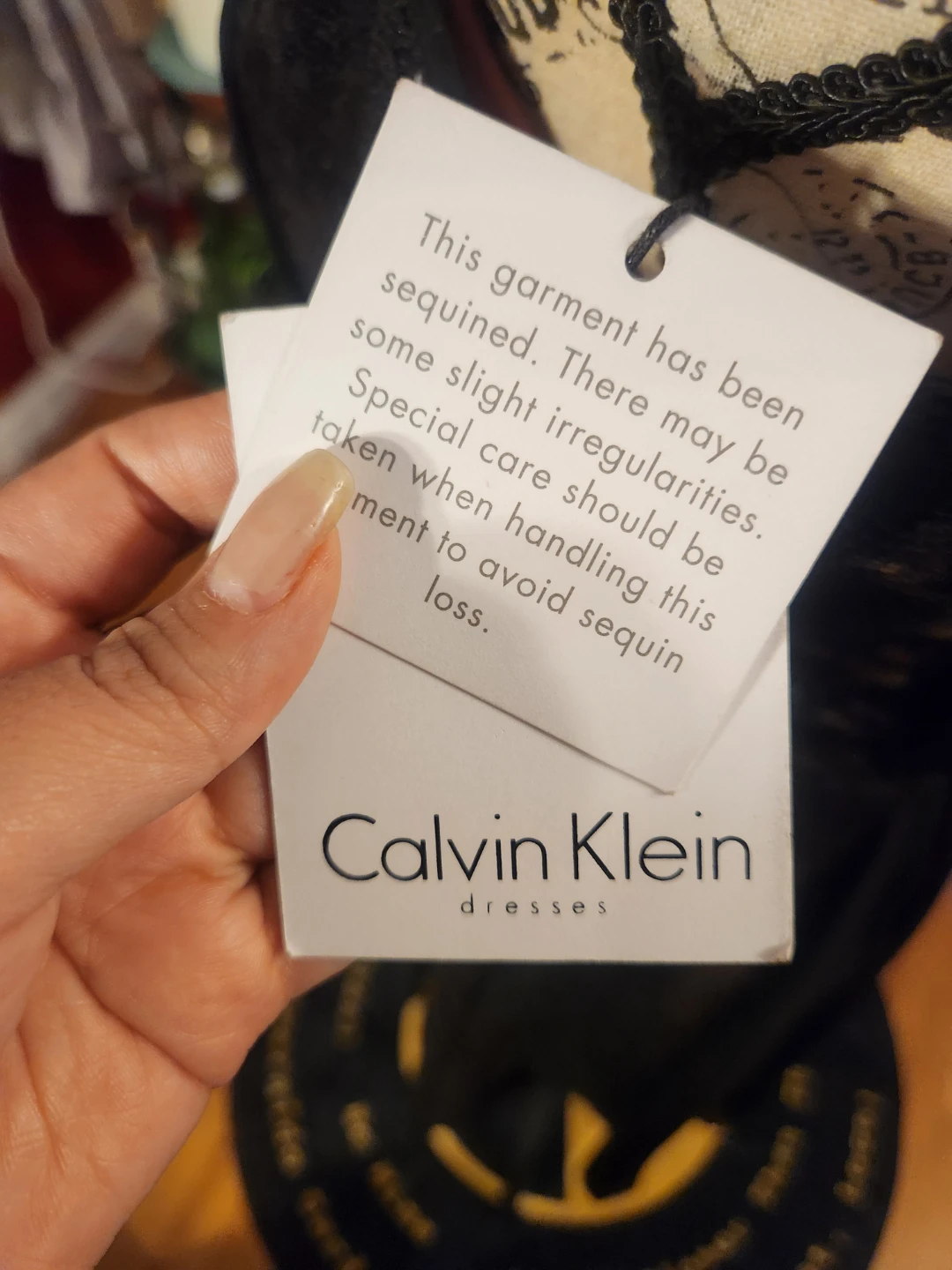 Calvin Klein NWT Black Sequin Chiffon Drape Cocktail Dress - photo 2
