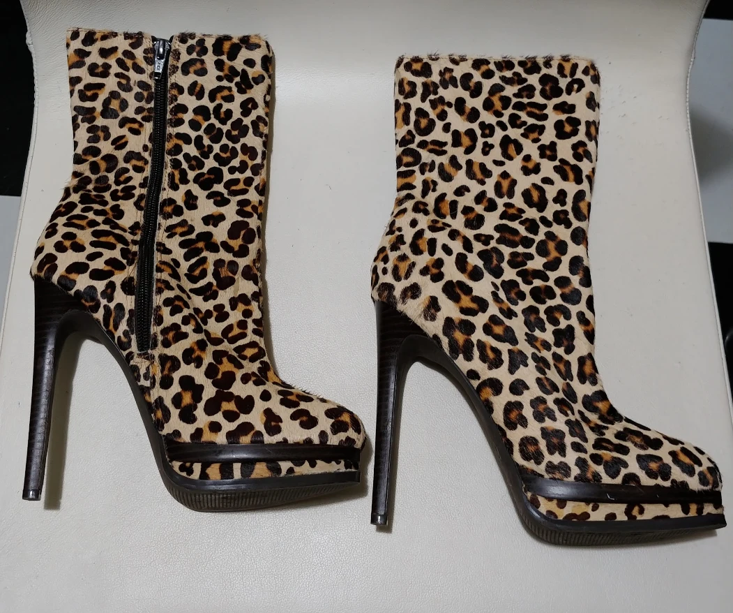 Kelsi Dagger Carlotta Leopard Stiletto Ankle Boots