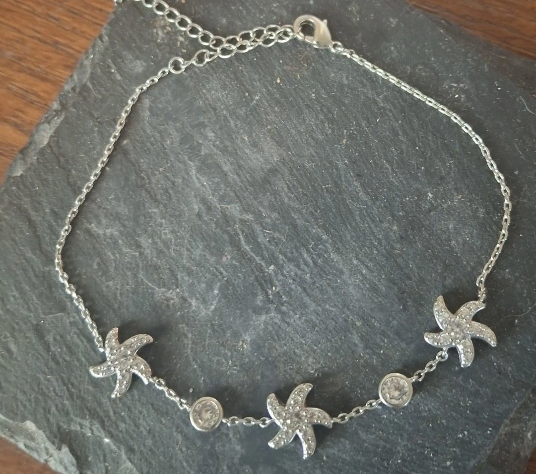 Silver Starfish Anklet