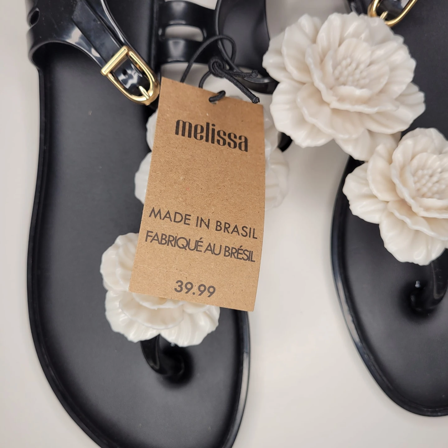 Melissa Black Floral Sandals - Size 8 - photo 4