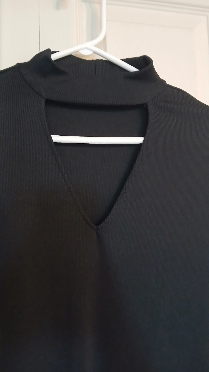 Zara v neck choker bodysuit black long sleeve size M - photo 3