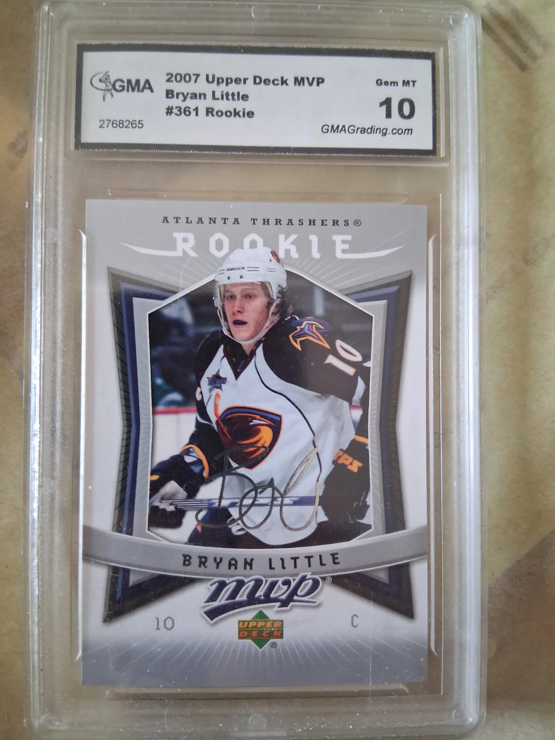 2007 Upper Deck MVP Bryan Little Rookie Card GMA 10
