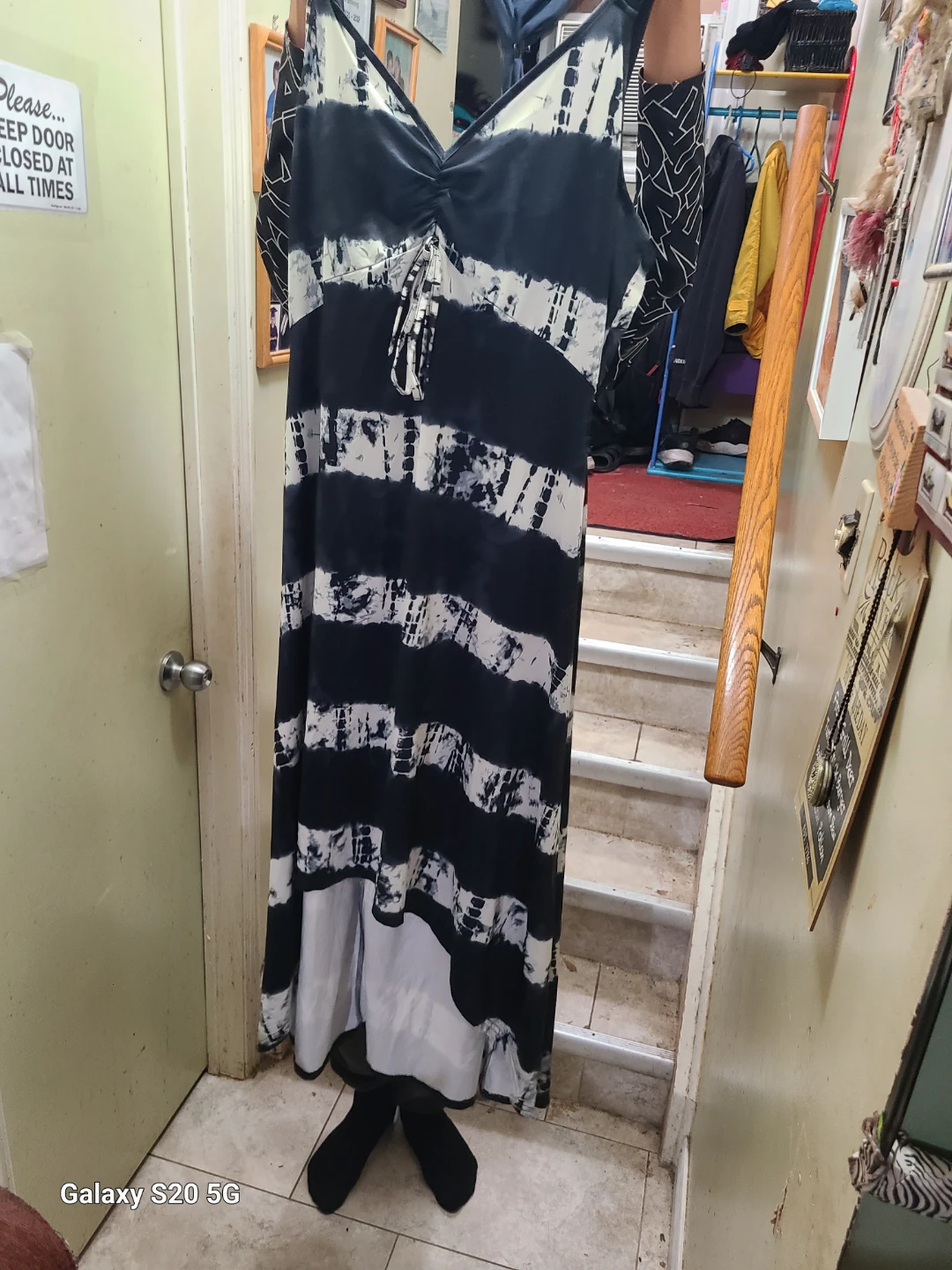 Black and white tie-dye maxi dress - photo 2