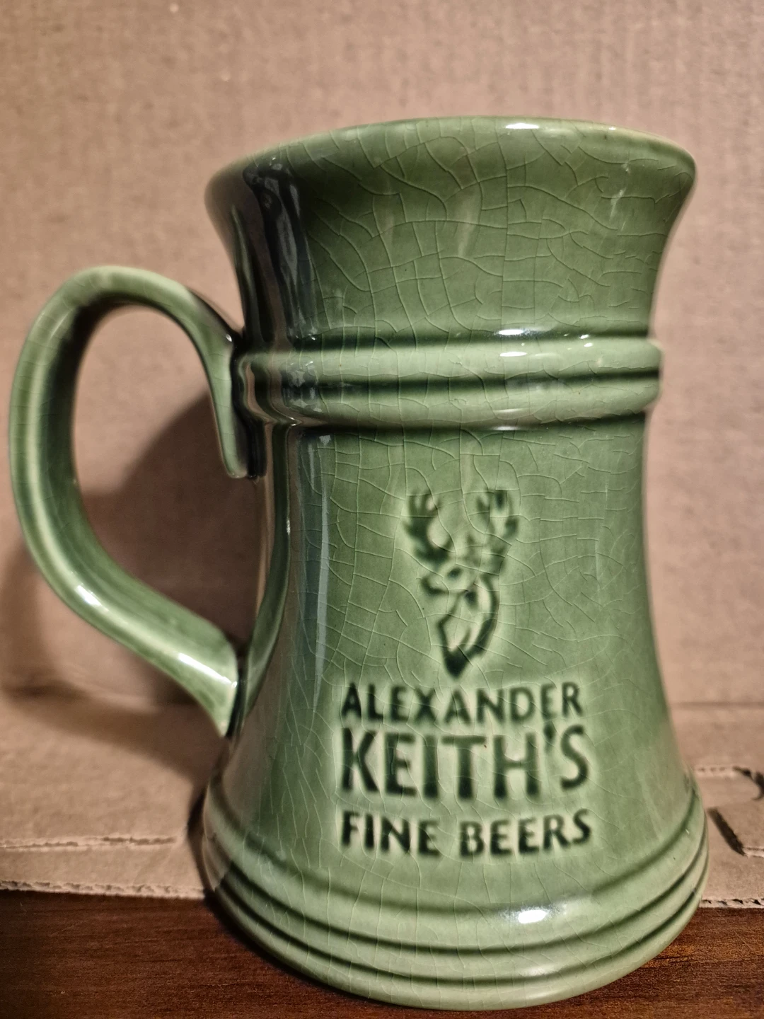 Alexander Keith's Green Ceramic Beer Mug