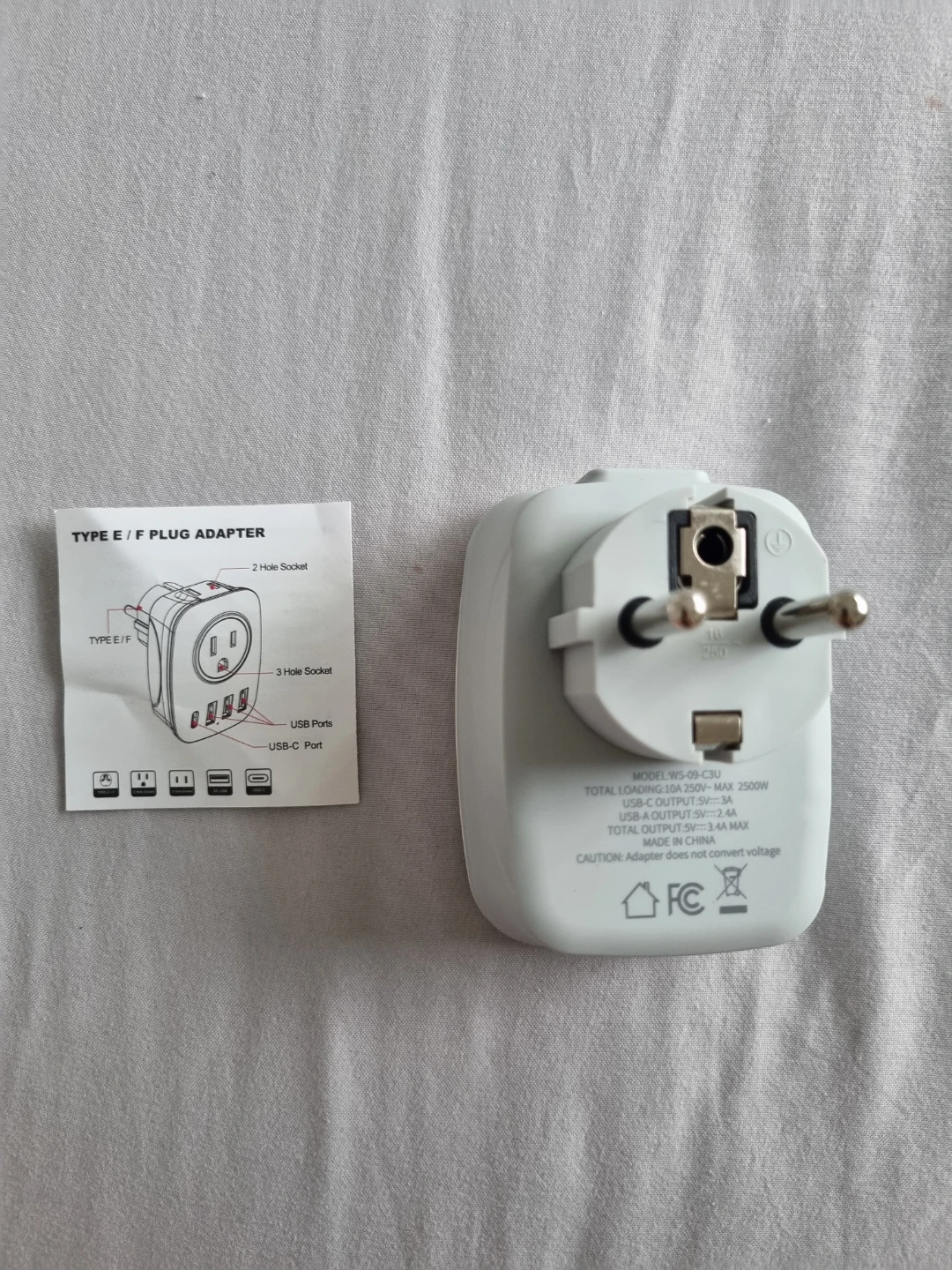 BRAND NEW IN BOX - VINTAR TYPE E/F EUROPEAN TRAVEL ADAPTER