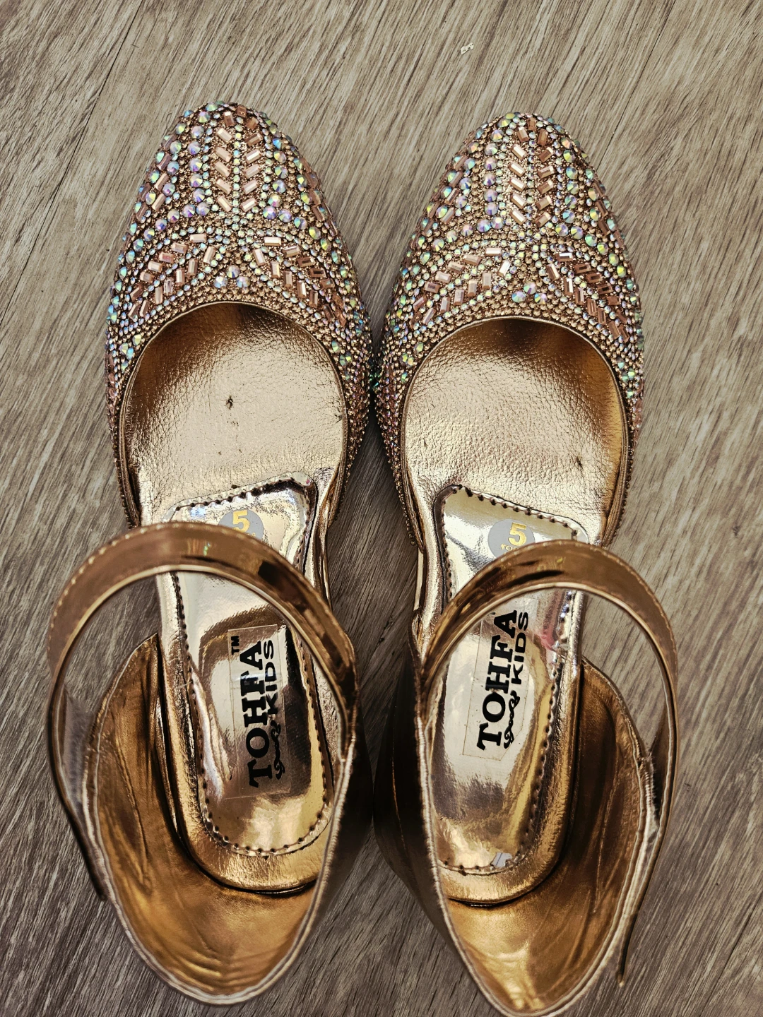 Tohfa Kids Gold Crystal Dress Shoes - photo 3