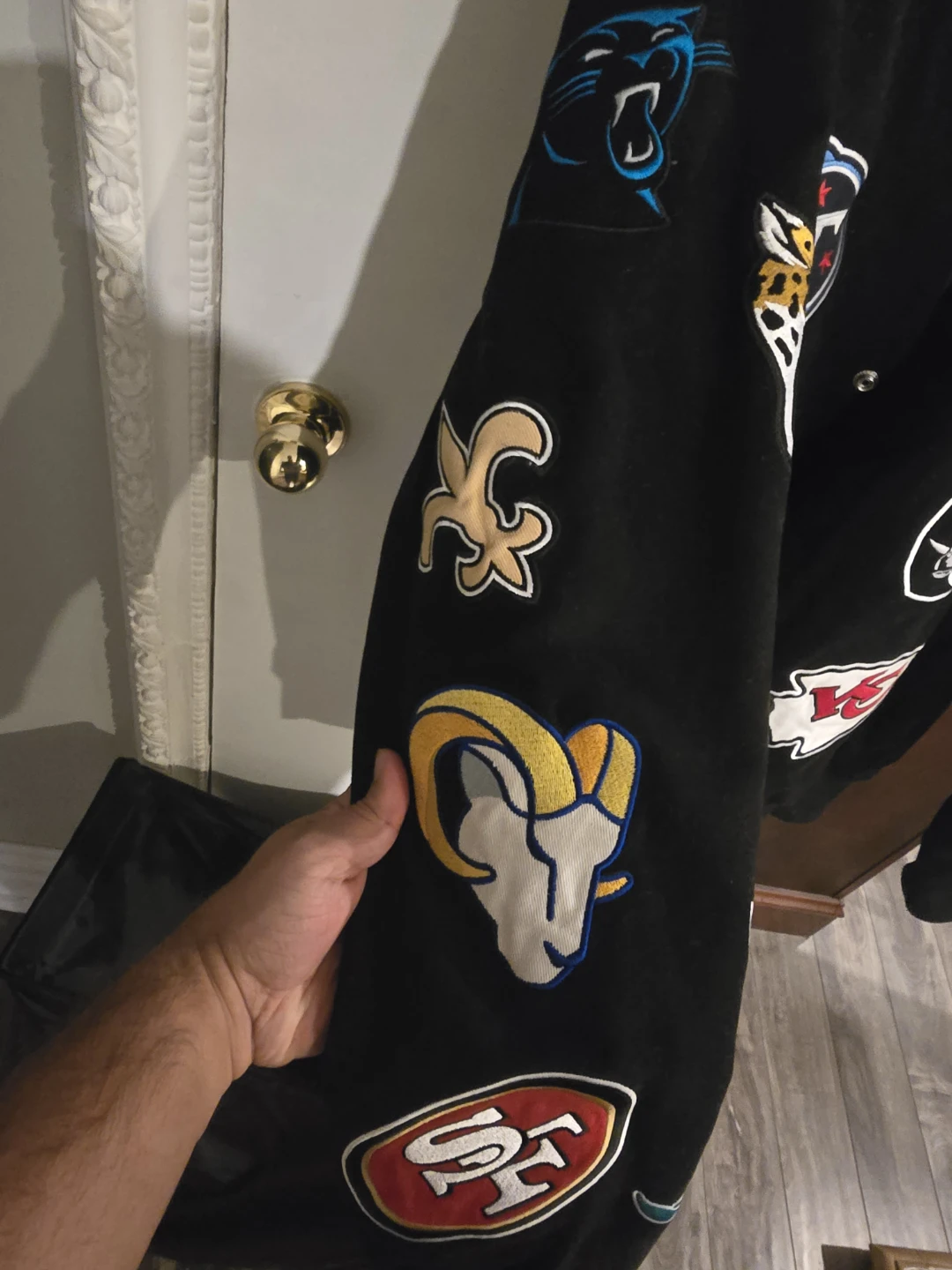 NFL All-Teams Black Quilted Varsity Jacket - photo 4