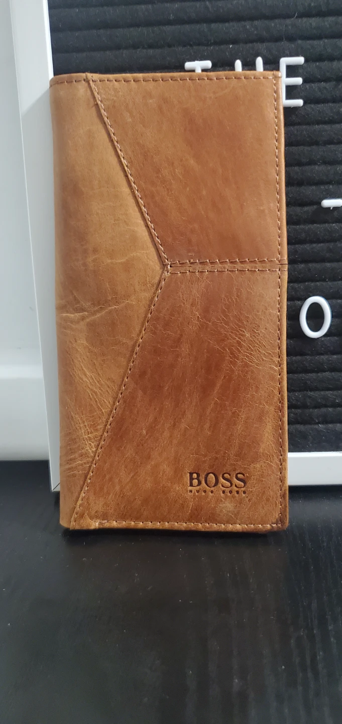HUGO BOSS Brown Leather Long Wallet