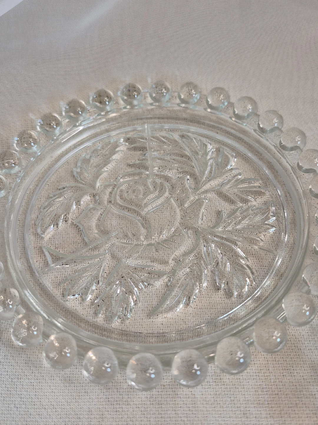 Pair of Vintage Glass 5" Round Coasters Trinket Etc. Decor - photo 5