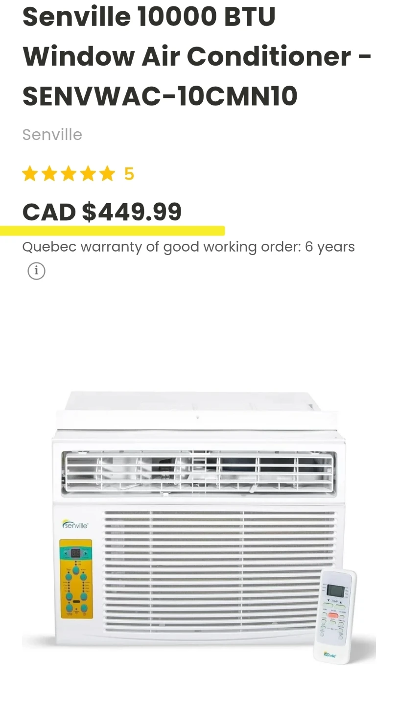 Senville 10,000 BTU Window Air Conditioner - photo 3