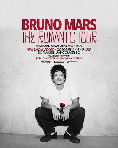 2 Bruno Mars The Romantic Tour Sat