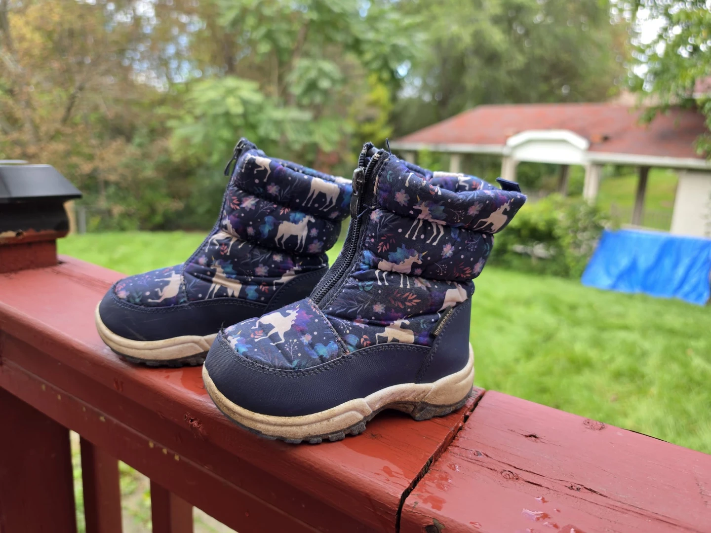 Girls Navy Unicorn Winter Boots - photo 3