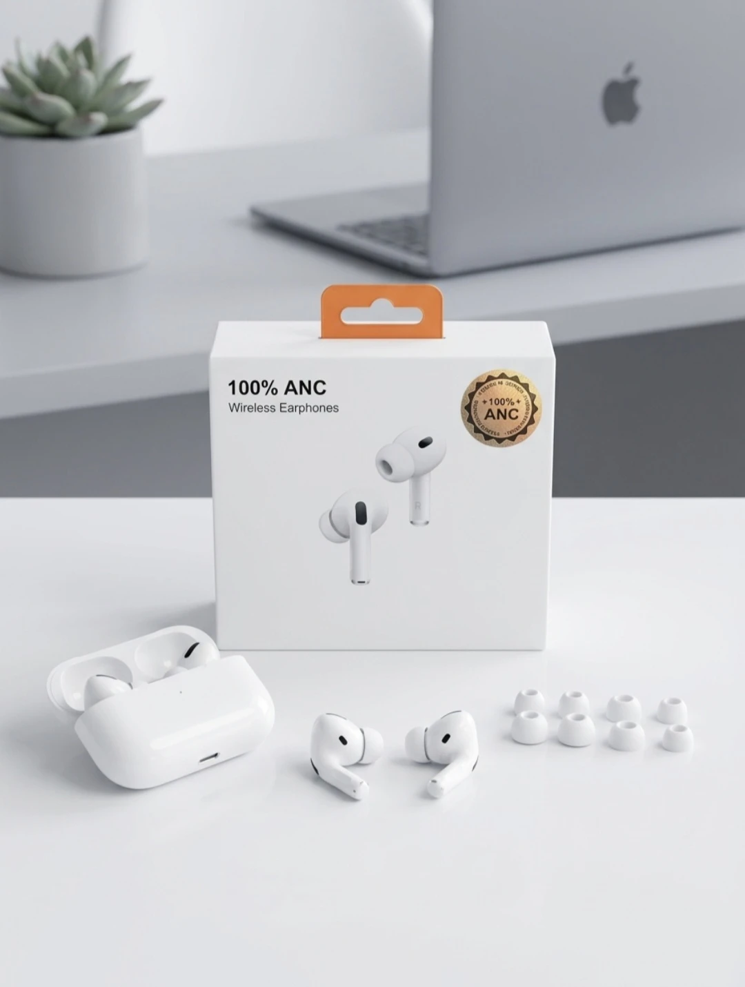 100% ANC Wireless Earphones ,Bluetooth, noise cancellation