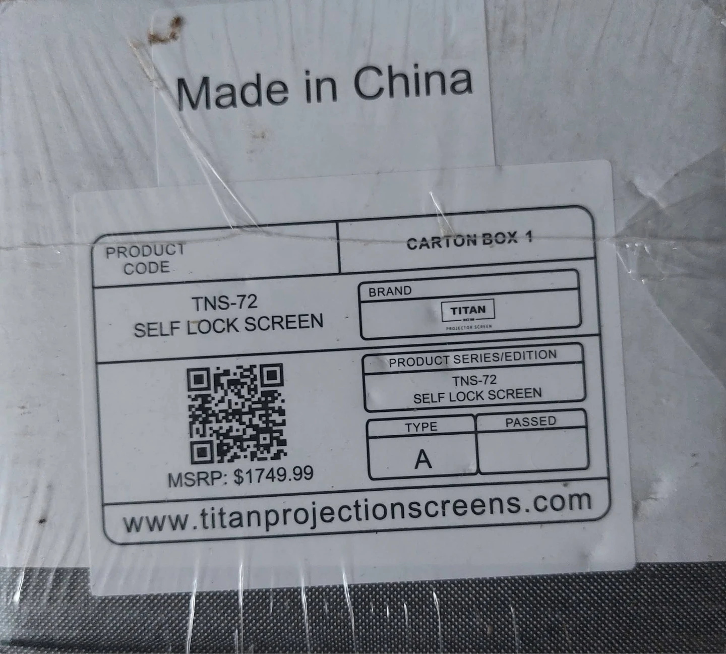 Titan TNS-72 Self-Lock Projector Screen - photo 2