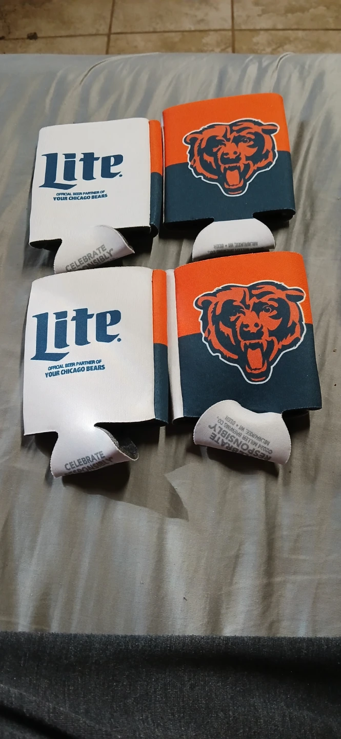 Set of 2 Chicago Bears Miller Lite Can Coolers - photo 2