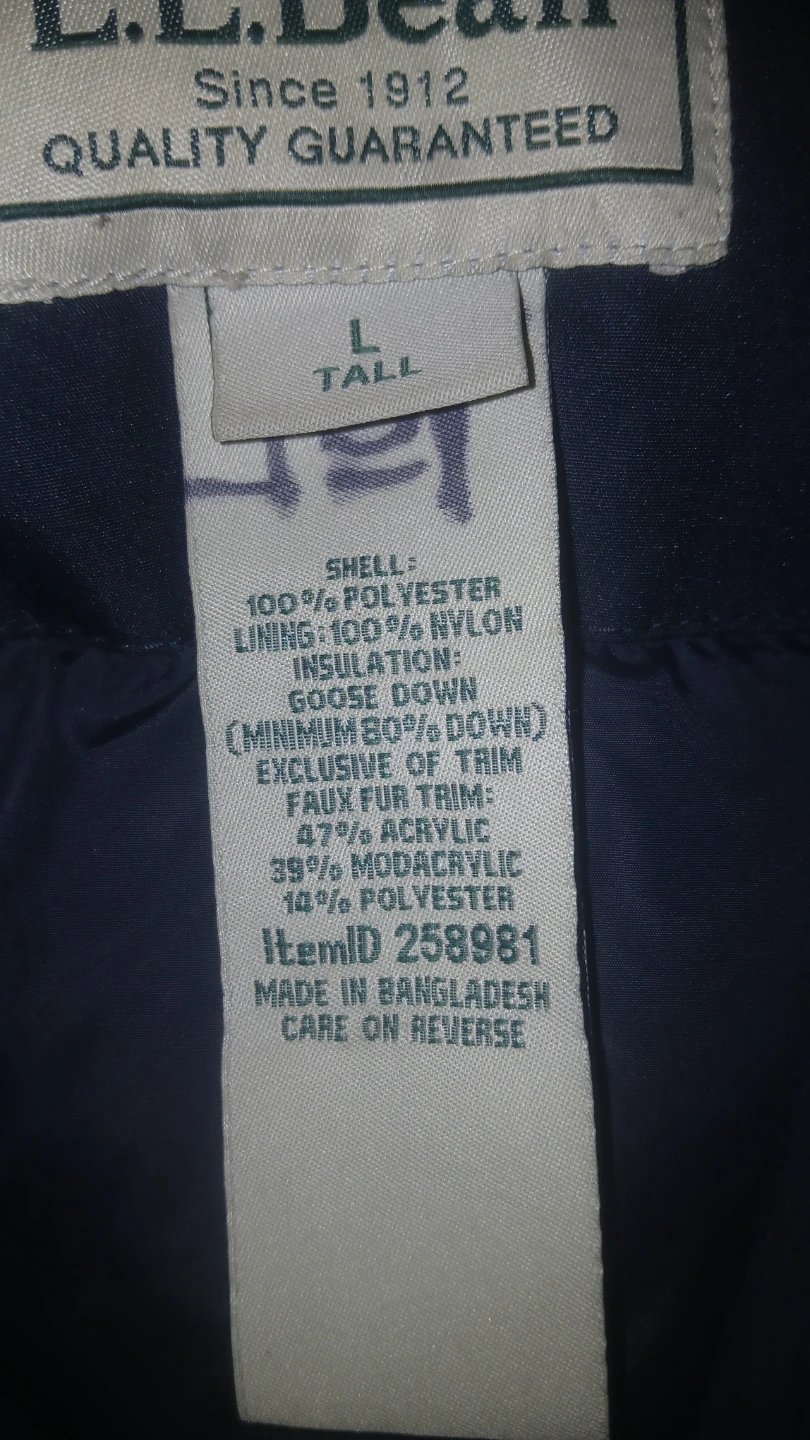 Men's winter coat on sale LL Bean size Large - photo 3