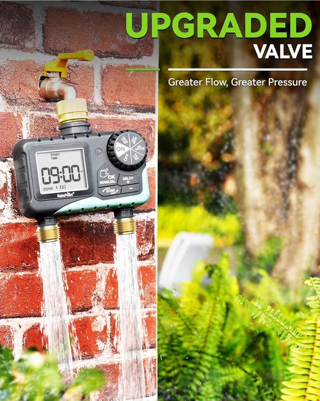 (Orange) RainPoint 2-Zone Digital Water Timer - photo 4