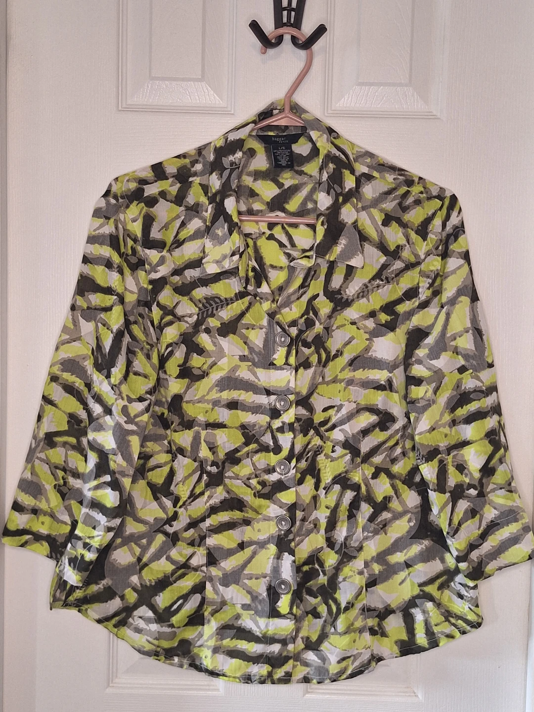 Haggar Petite Abstract Pattern Shirt