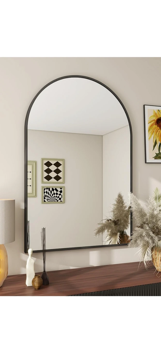 Arched Wall Mirror Black Frame