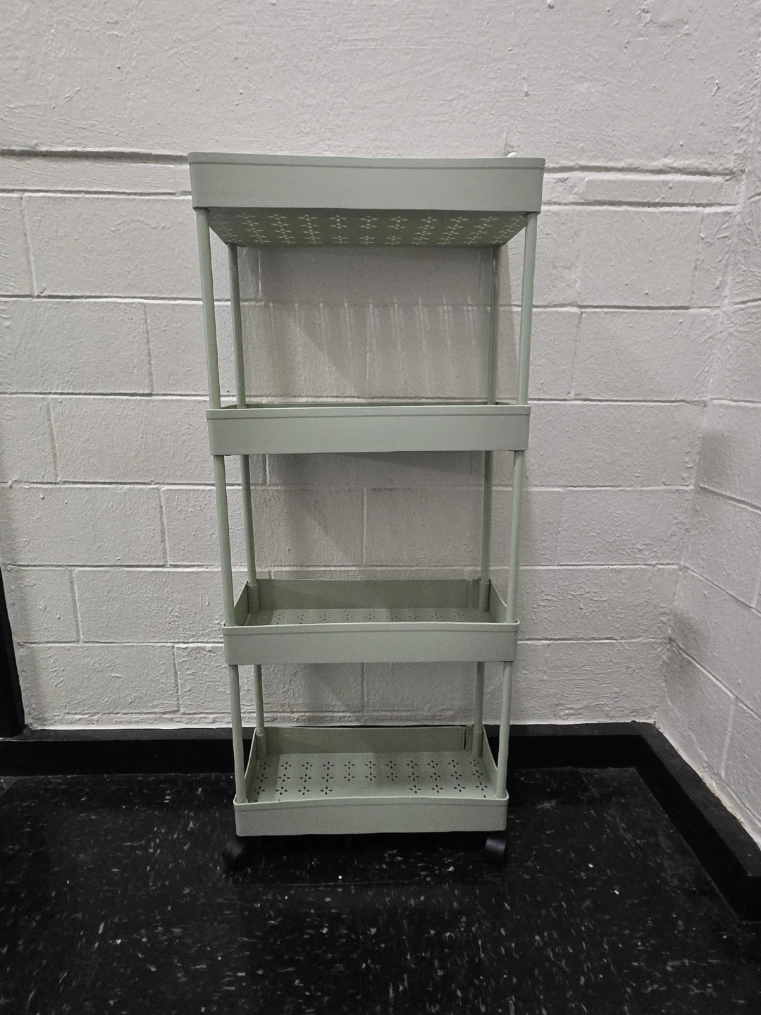 4-Tier Sage Green Rolling Storage Cart - photo 4