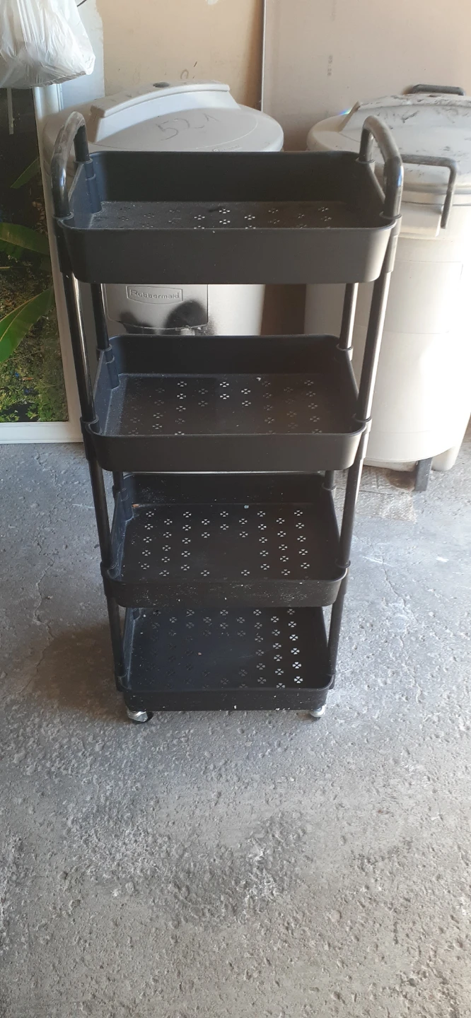 Black 4-Tier Rolling Utility Cart - photo 5