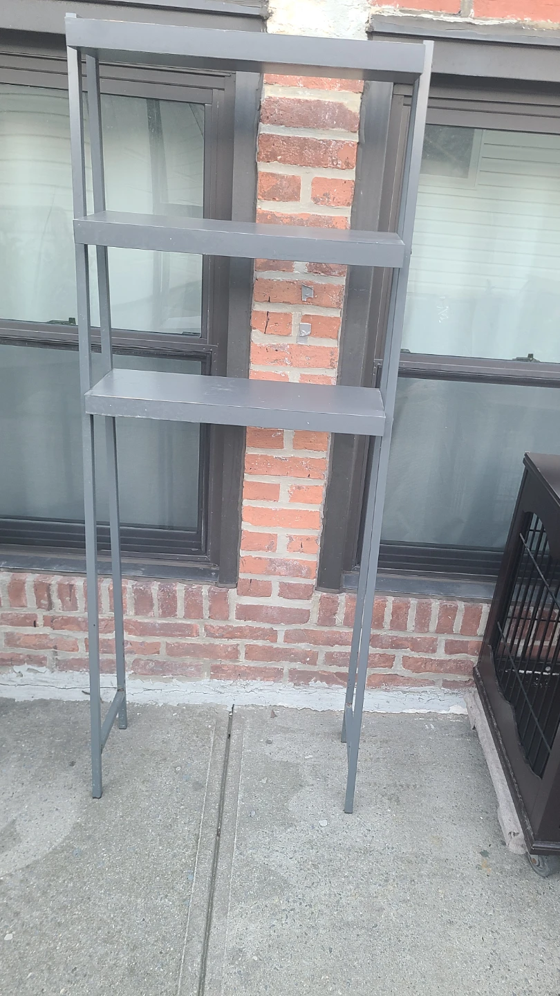 Gray metal Over-the-Toilet Storage Shelf