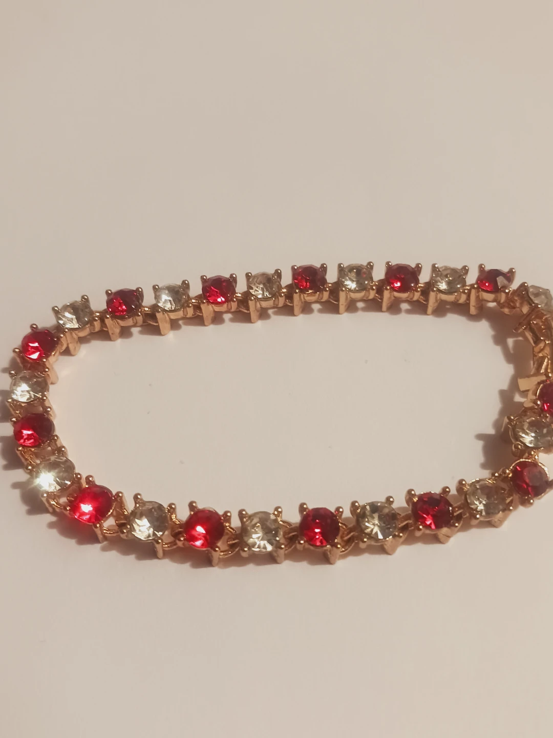 New !! Red and clear stone tennis bracelet