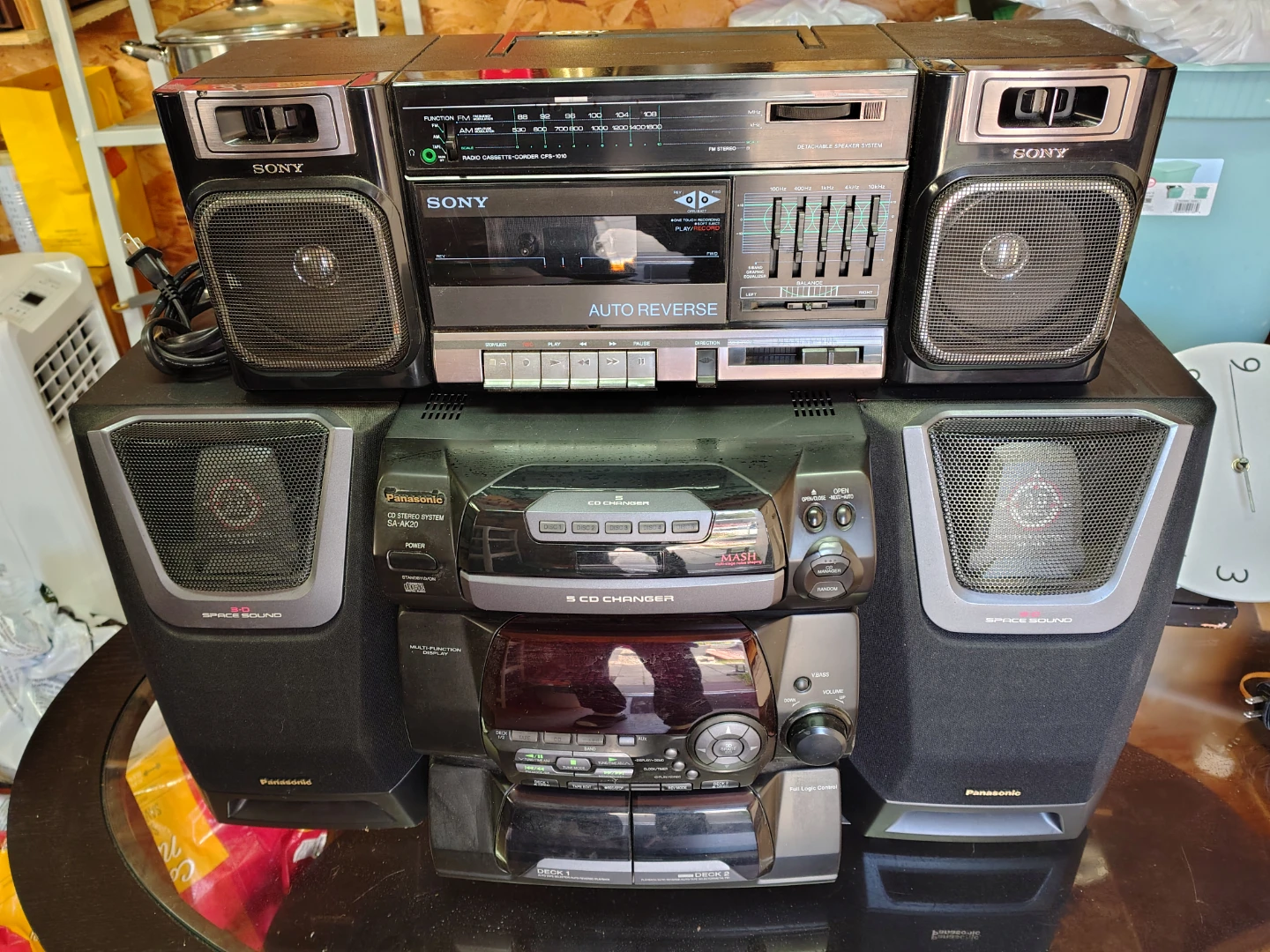 Sony Boombox and Panasonic Stereo System Bundle