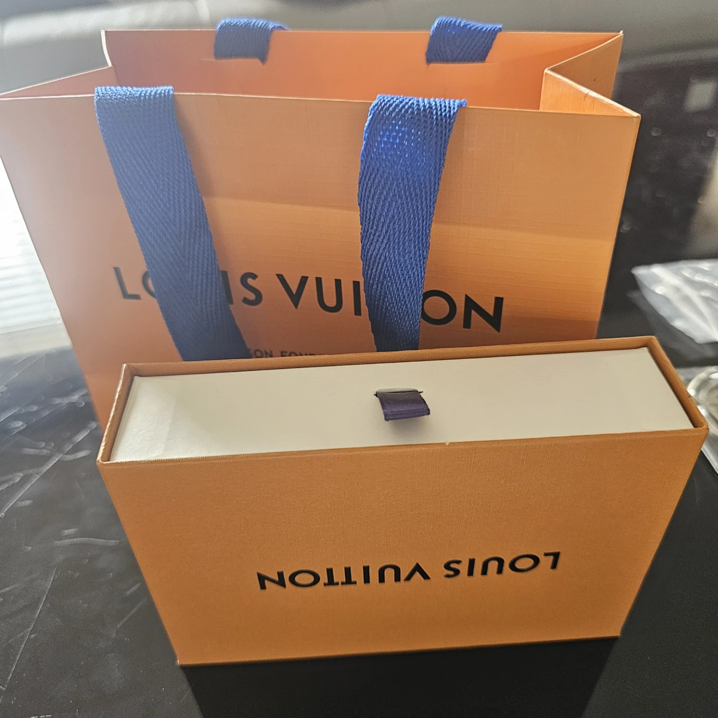 Louis Vuitton LV Gold Tone Hoop Earrings - photo 3