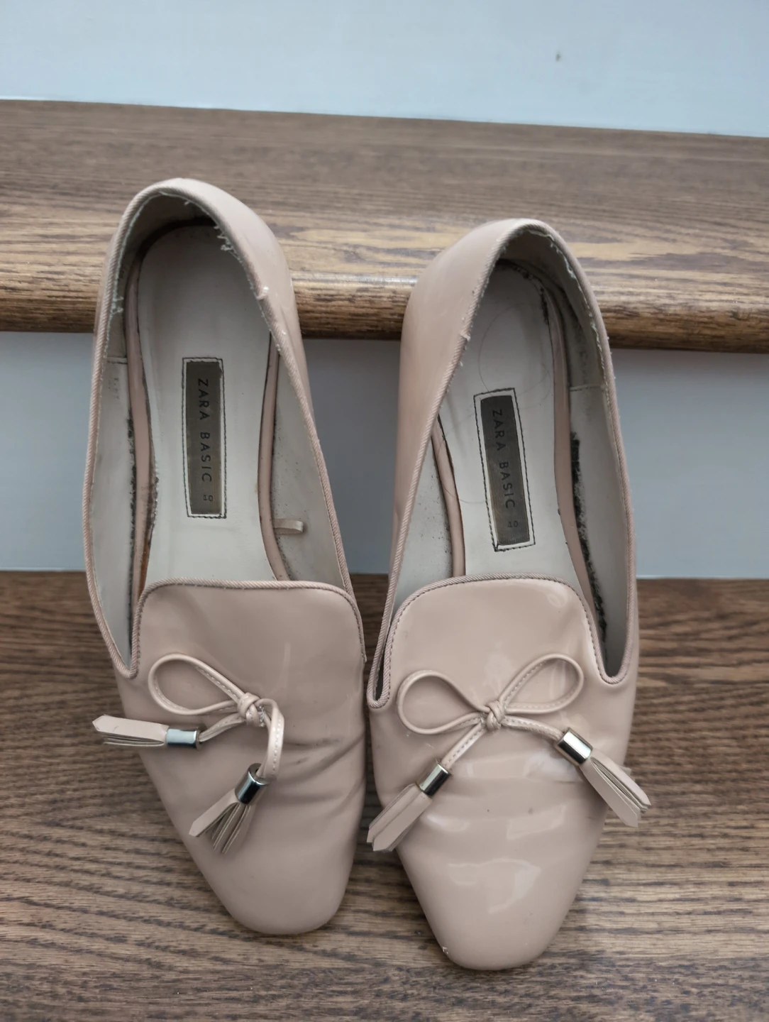 Zara Basic beige patent loafers - photo 2