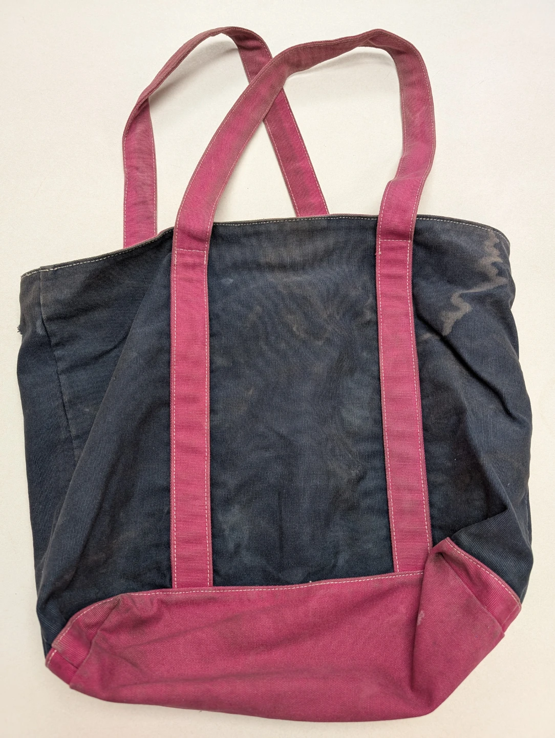 Gap Canvas Distressed Stained Tote Bag Navy and Pink - photo 2