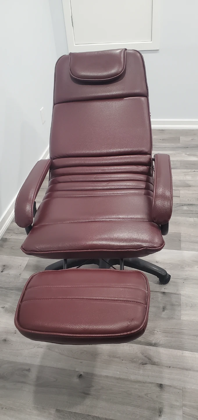 Burgundy Executive Reclining Office Chair with Footrest - photo 5