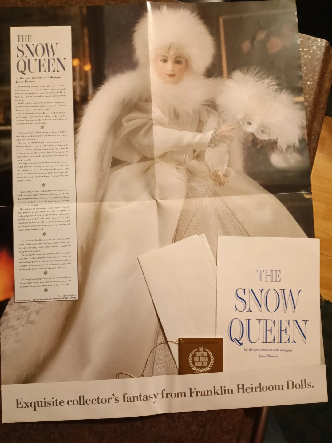 Franklin Heirloom Dolls The Snow Queen by Joyce Reavey - photo 3