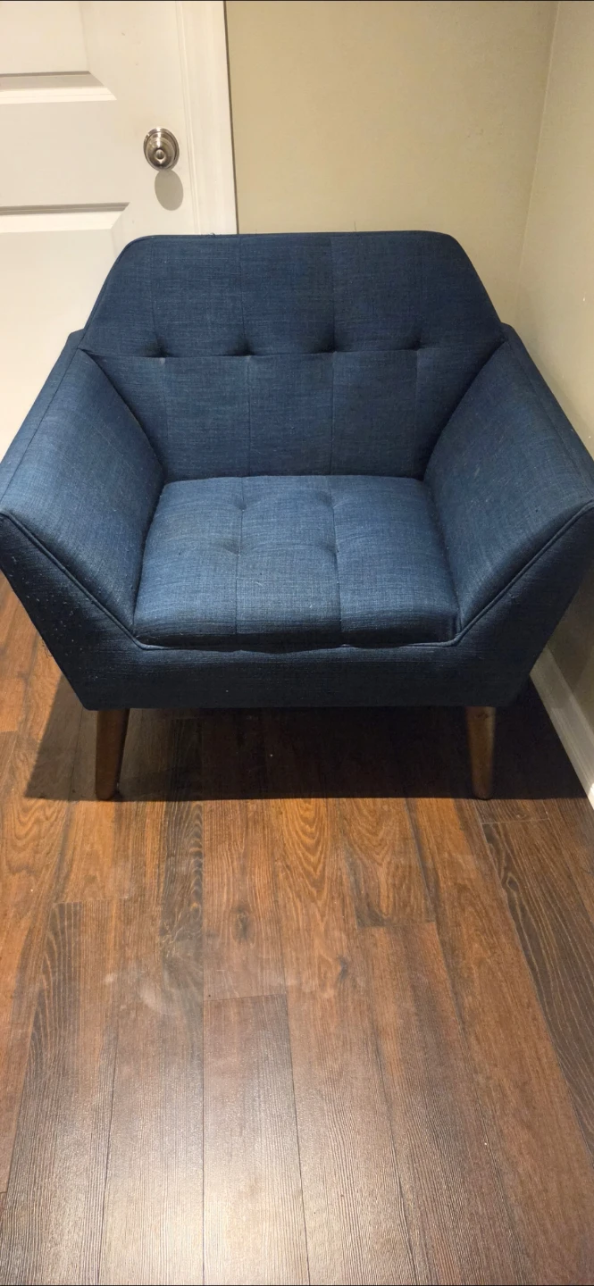 Mid-Century Style Blue Accent Armchair