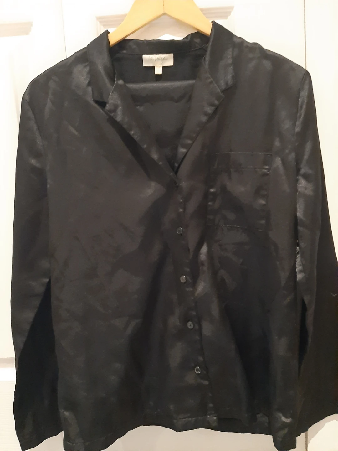 La Senza Black Satin Pajama Top and pj pants