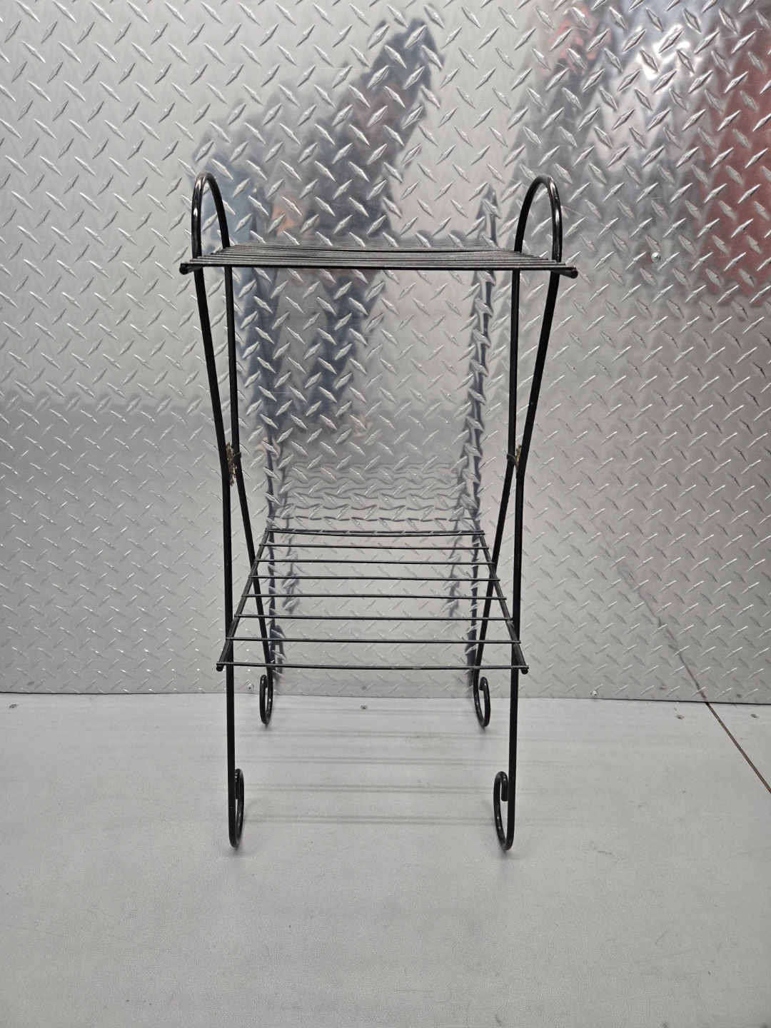 Vintage Mid Century Iron Plant Stand 2 Tier - photo 3