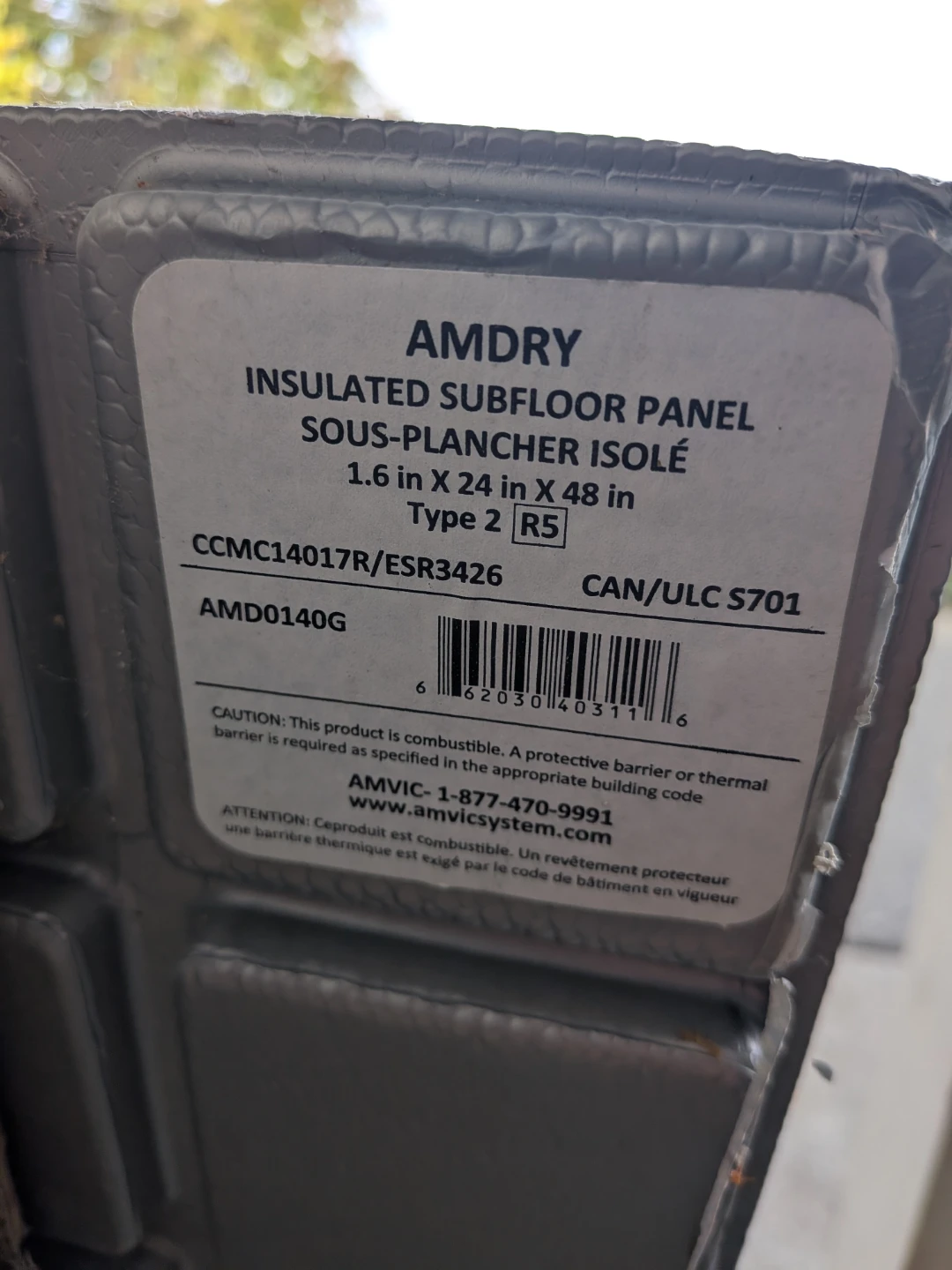 Amdry 1.6" thick subfloor panels and flex connectors