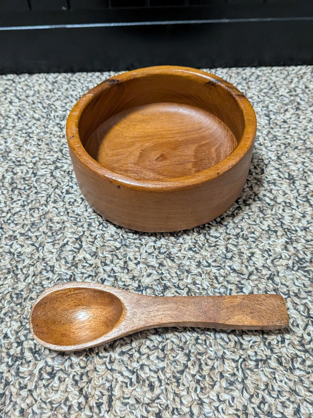 Small wood bowl with spoon - photo 3