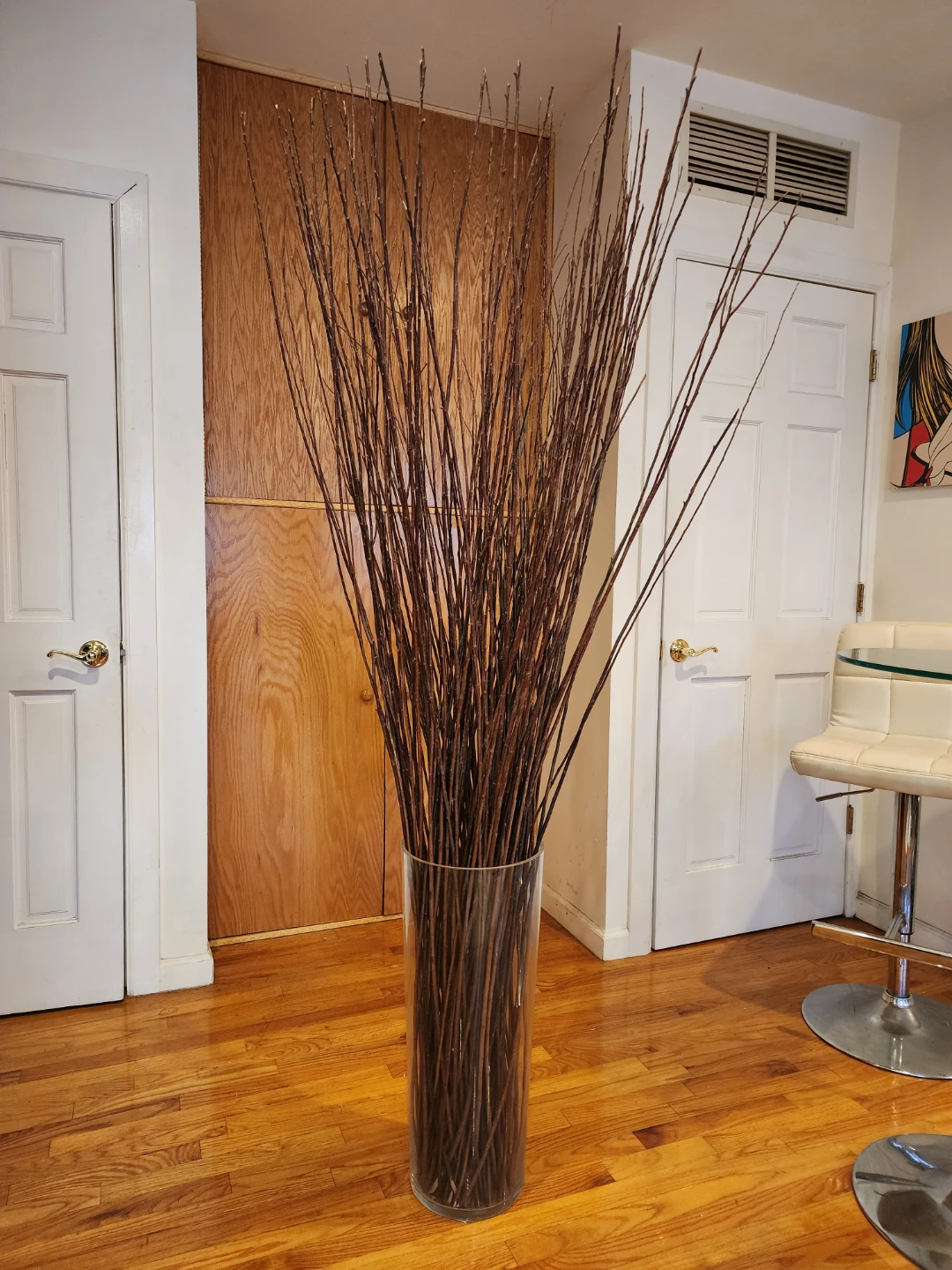 Tall Glass Floor Vase with Decorative Twigs - photo 4
