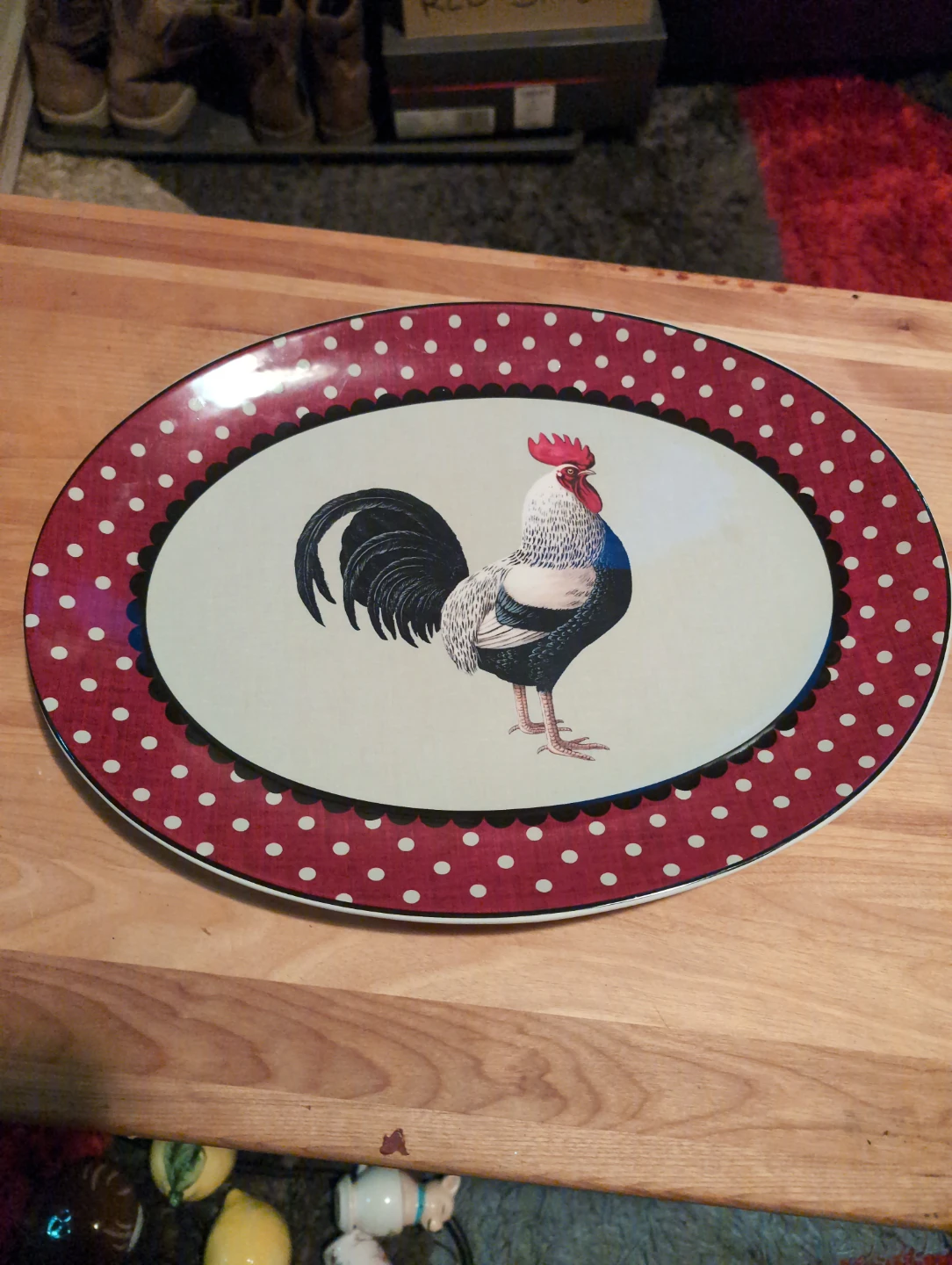 Certified International Rooster Oval Serving Platter - photo 2