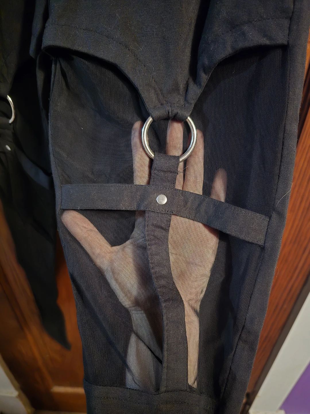 Vixxsin Black Leggings with Mesh and Ring Detail - photo 2