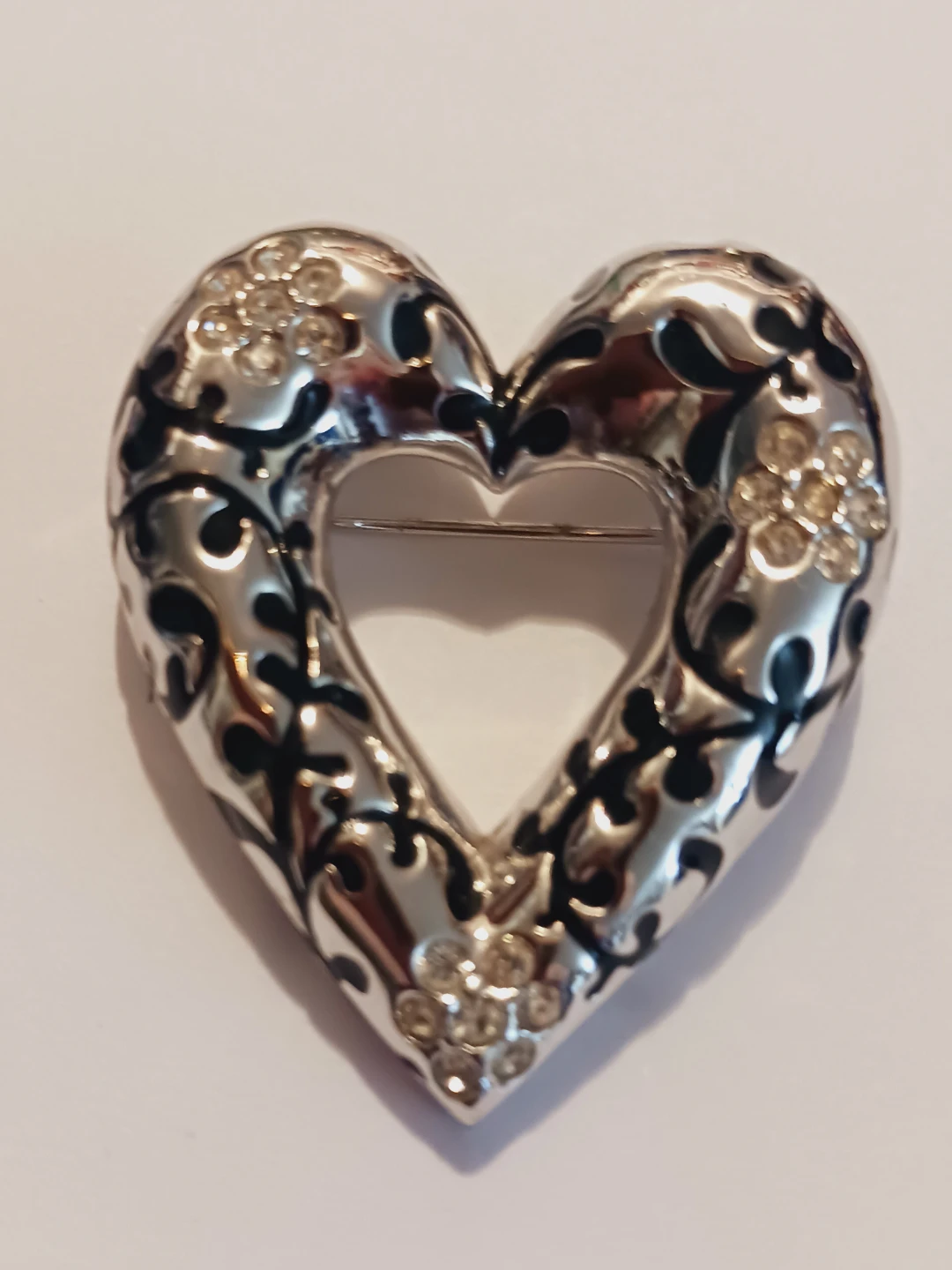 D'ORLAN Signed Beautiful  Heart  ❤️ 💙 Brooch - photo 3