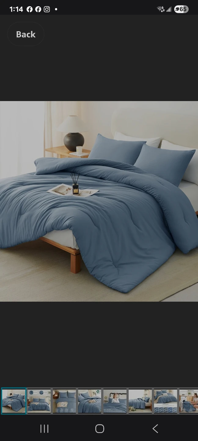 Queen Comforter Set with 2 pillow cases brand new light blue
